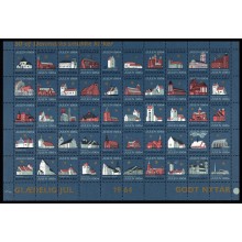 1964 - Danmark - Julemærkeark - Danske kirker - Frimærke - Postfrisk.